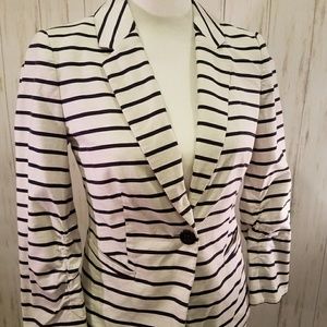 The Limited Striped Navy & White Blazer Jacket